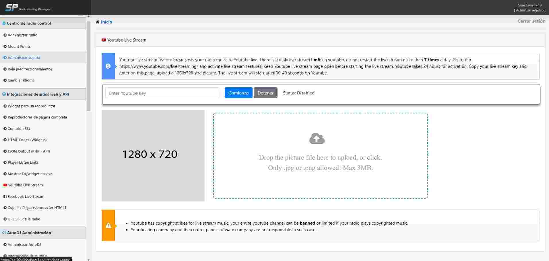 Retransmite a Facebook y Youtube